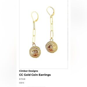CHANEL Gold Coin Link Drop Earrings